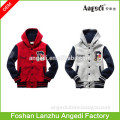 junior high school boys baseball jackets with hood and fashion patch
